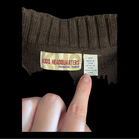 Kids HEADQUARTERS | Baby Boy Brown Christmas Sweater - Picture 2 of 4